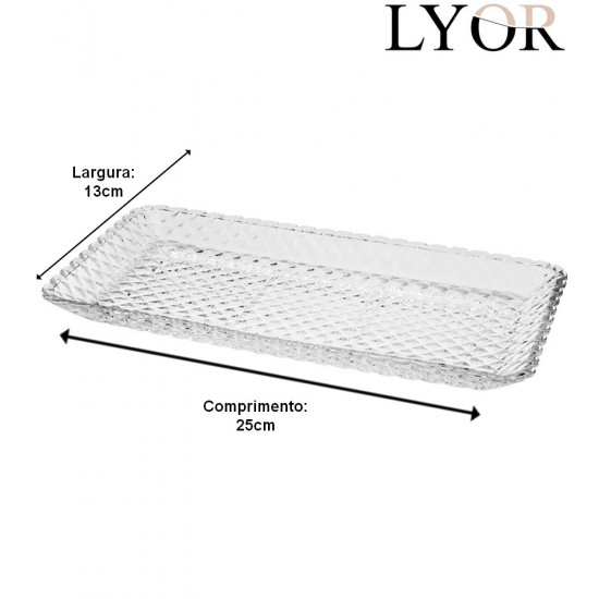 Bandeja 25x13x2cm Diamante de Cristal Ecológico